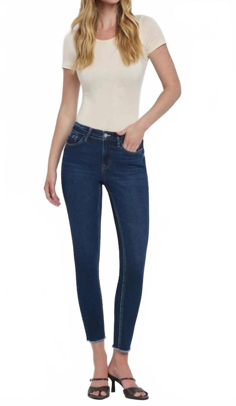 NEW FLYING MONKEY mid rise raw hem in dark wash